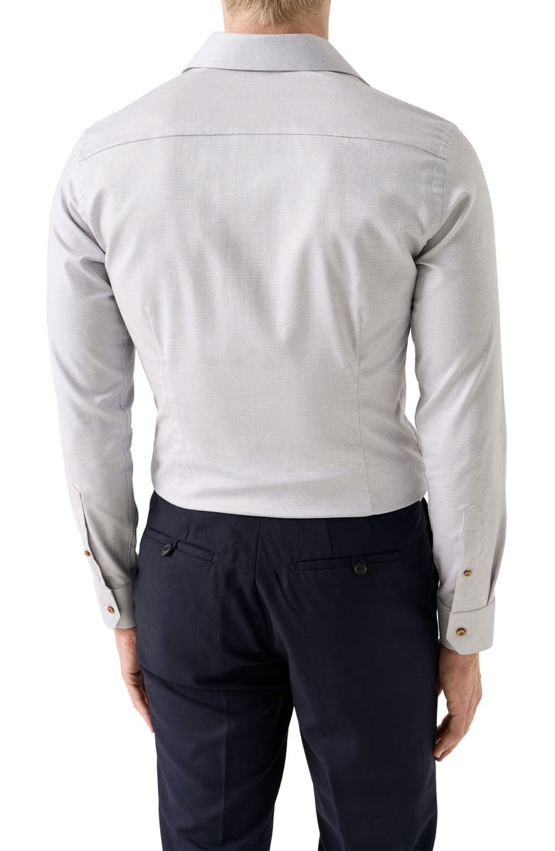 Eton Slim Fit Micropattern Stretch Cotton & Lyocell Dress Shirt, Alternate, color, Light Beige