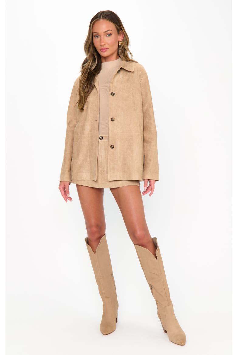 Vancouver Jacket, Alternate, color, Beige Faux Suede