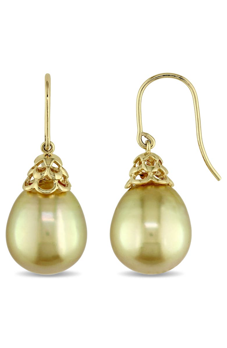 Julianna B. Cultured South Sea Pearl Filigree Drop Earrings 14k, Main, color, 