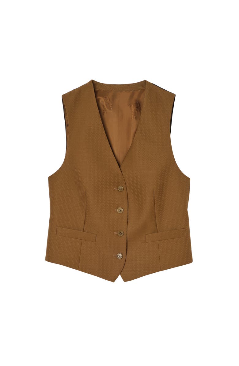 Burberry Wool Mohair Waistcoat, Main, color, Hazelnut Brown