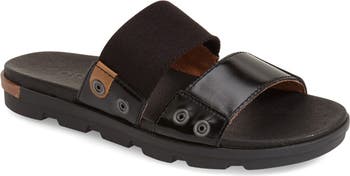 SOREL Women's Torpeda Sandal Size Double Strap Slide Brown Leather Flops