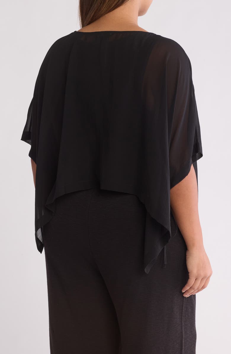 Eileen Fisher Silk Georgette Poncho, Alternate, color, 