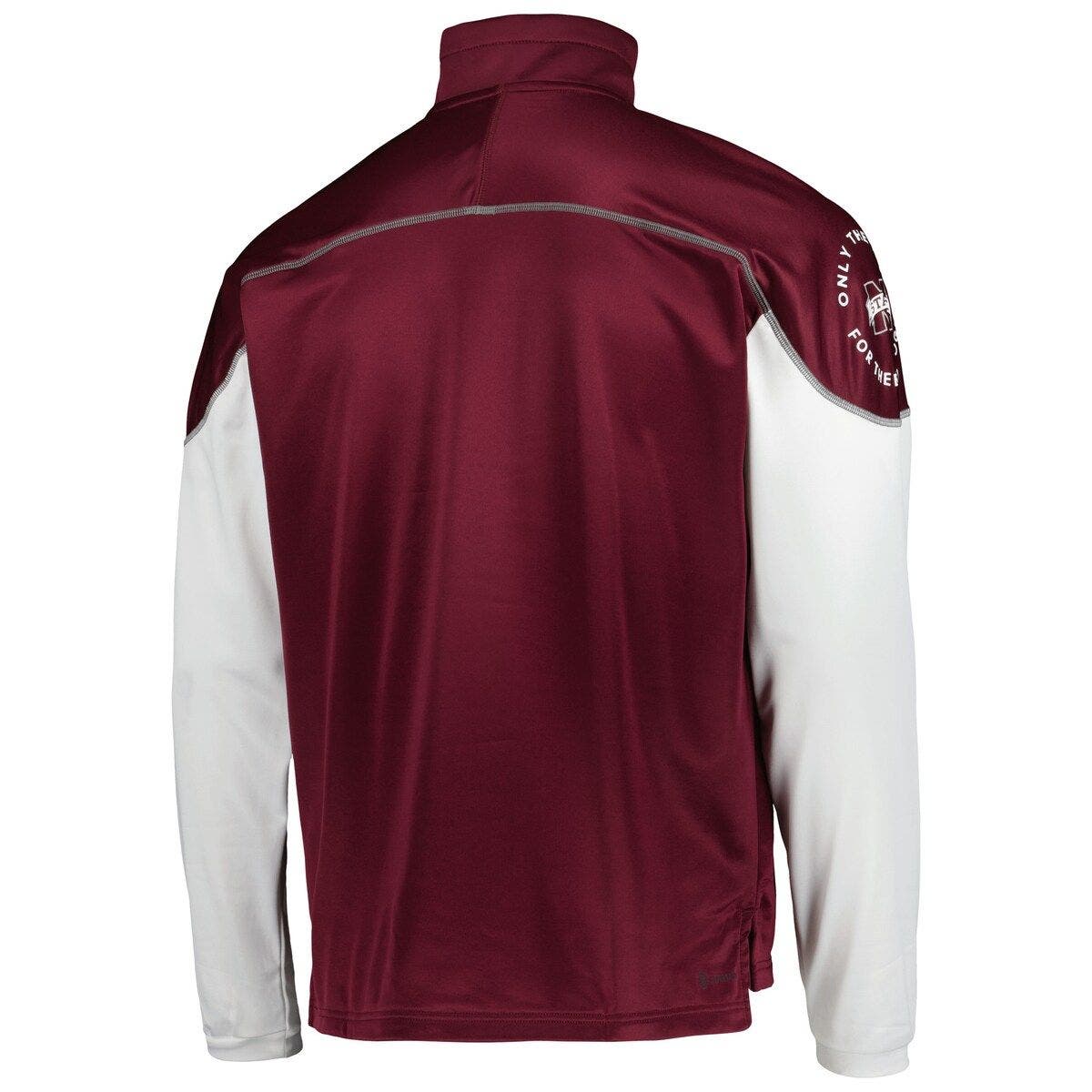 Men's adidas Maroon Mississippi State Bulldogs AEROREADY Knit Quarter ...
