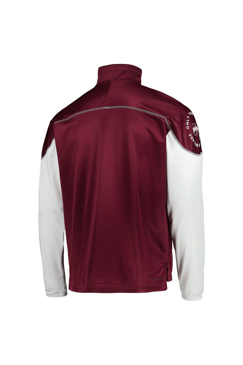 Men's adidas Maroon Mississippi State Bulldogs AEROREADY Knit Quarter-Snap Jacket, Alternate, color, Maroon