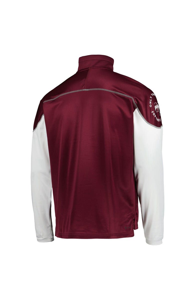 adidas Men's adidas Maroon Mississippi State Bulldogs AEROREADY Knit Quarter-Snap Jacket, Alternate, color, Maroon