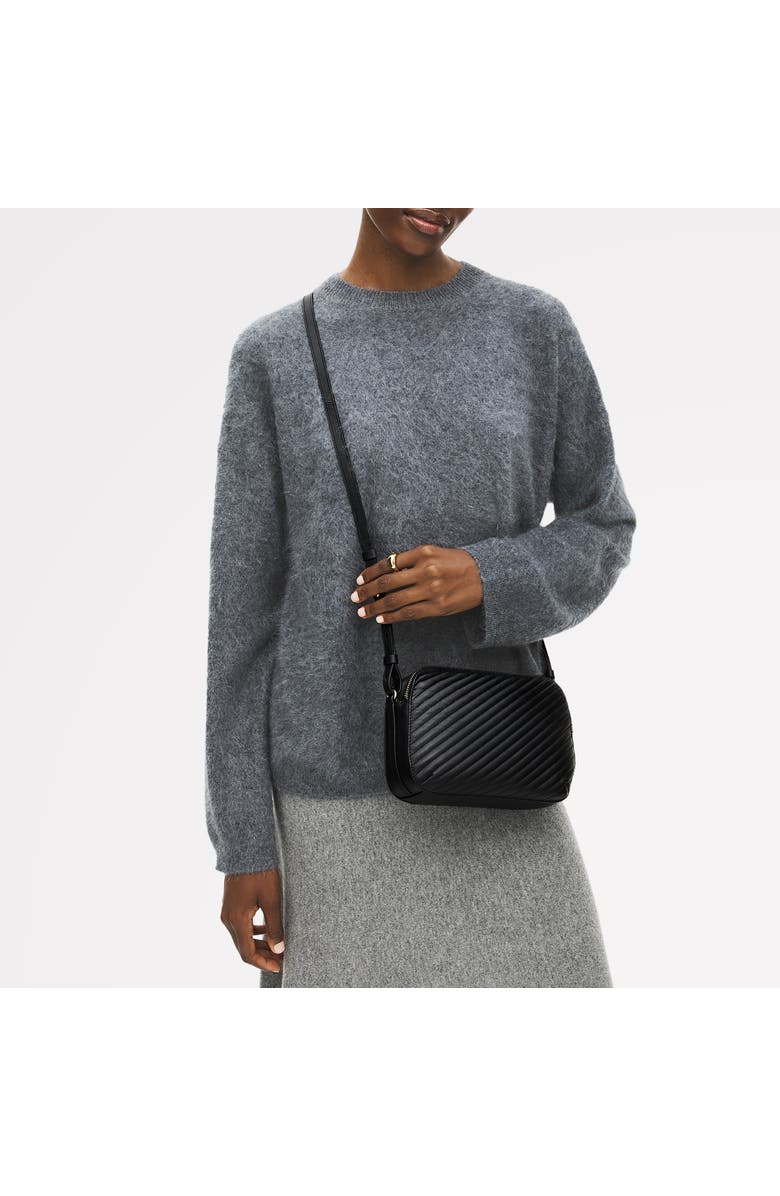 Radley Dukes Place - Diagonal Quilt Medium Ziptop Crossbody Bag, Alternate, color, Black