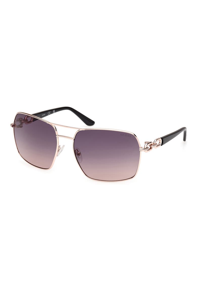 Navigator Sunglasses, Alternate, color, ROSE GOLD / GRADIENT SMOKE
