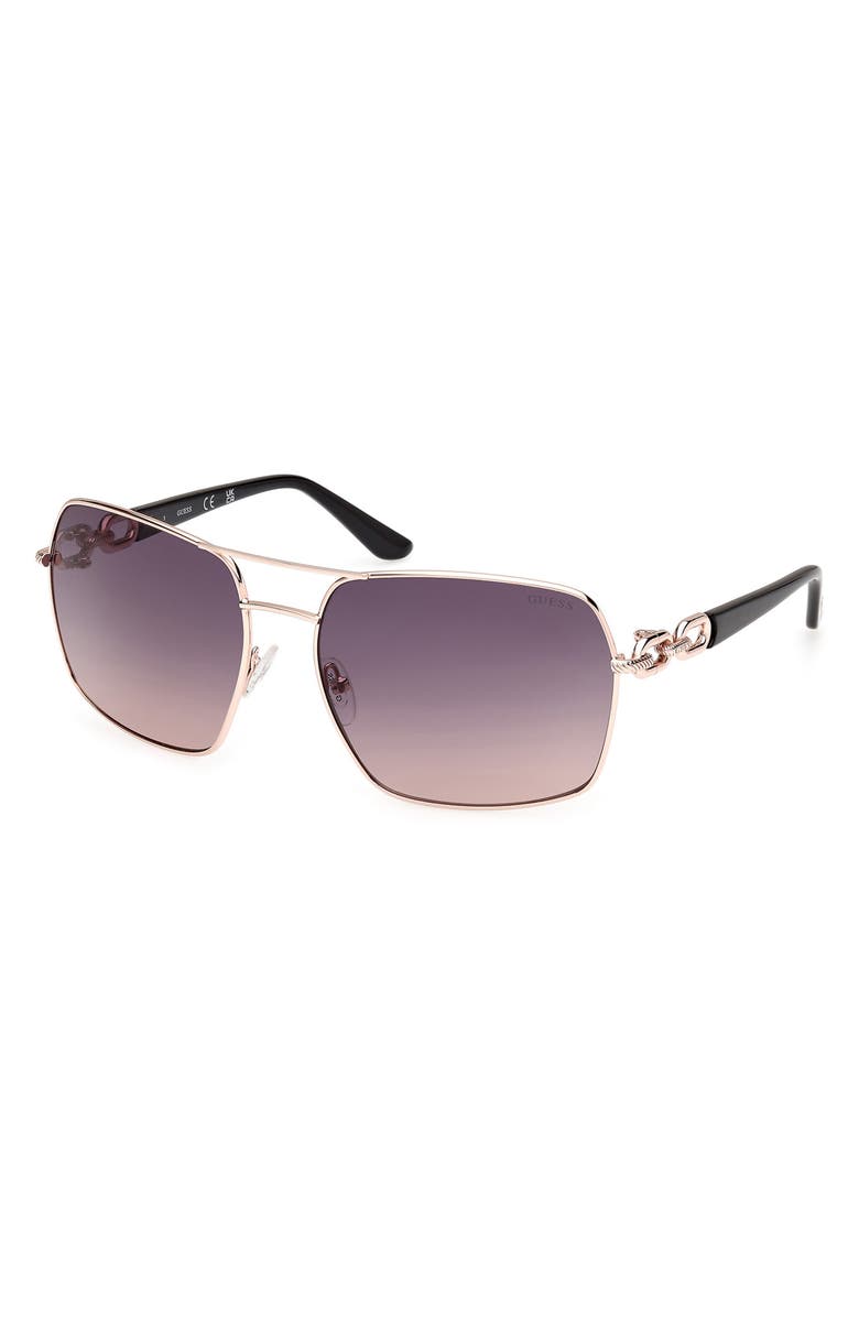GUESS Navigator Sunglasses, Alternate, color, Rose Gold / Gradient Smoke