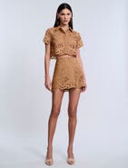 BCBGMAXAZRIA Eyelet Mini Skirt