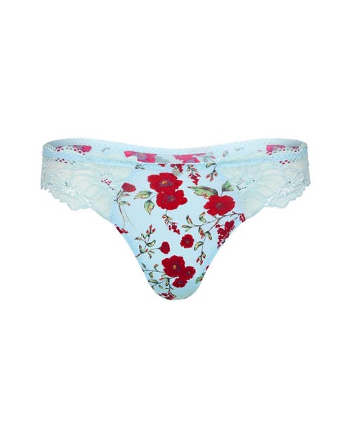 Adore Me Aleena Thong Panties In Floral Blue
