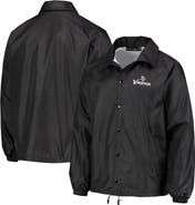 DUNBROOKE Men's Black Minnesota Vikings Coaches Classic Raglan Full-Snap Windbreaker Jacket