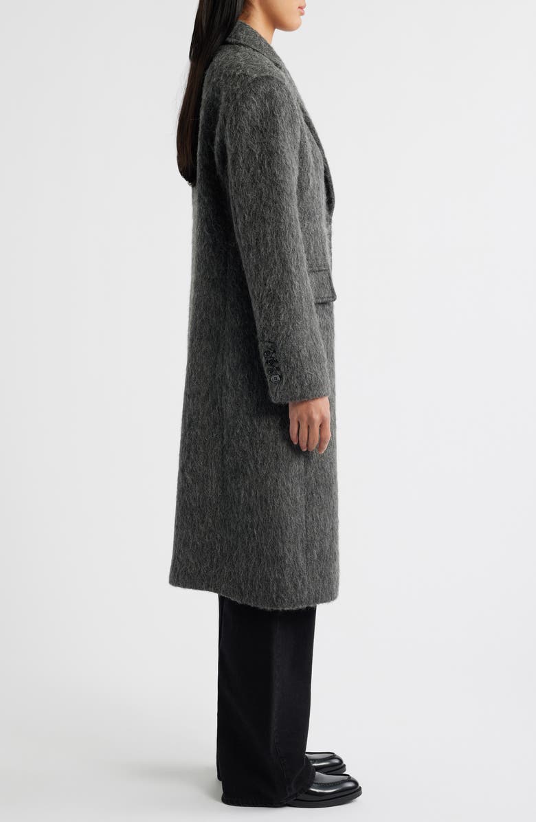 Michael Kors Fitted Longline Coat, Alternate, color, Med Grey Heather
