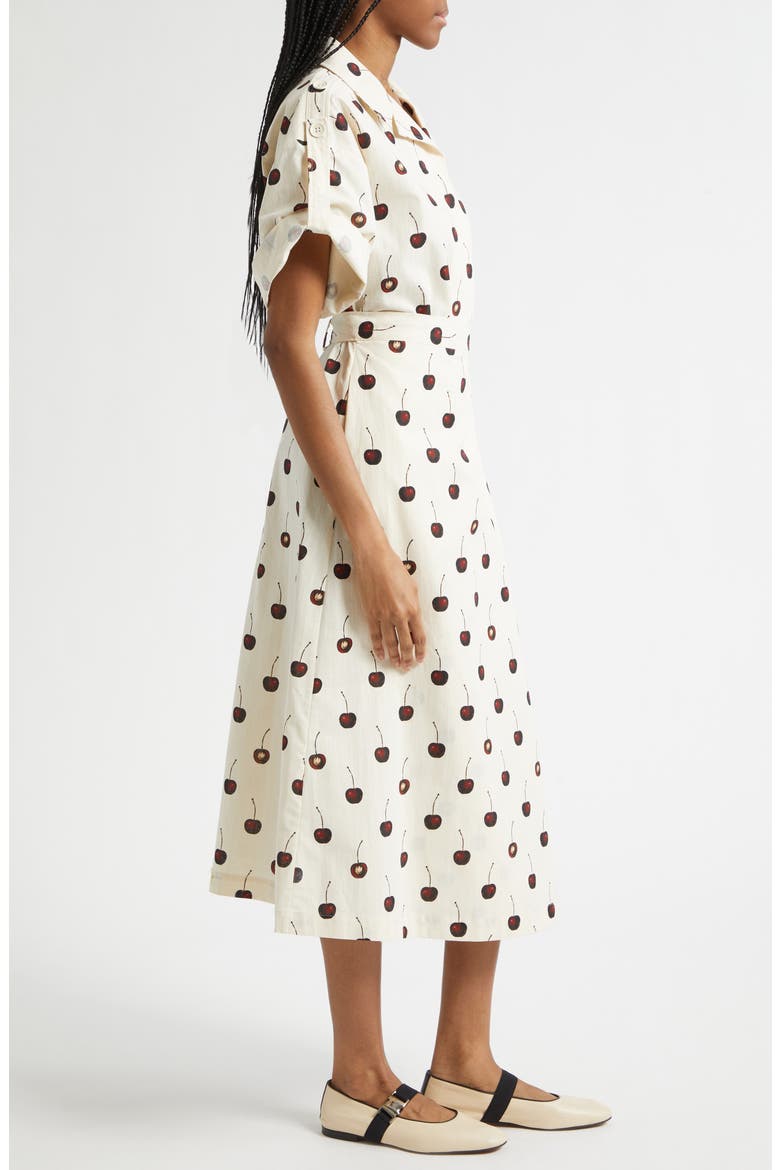 Cherries Organic Cotton Shirtdress, Alternate, color, CHERRIES