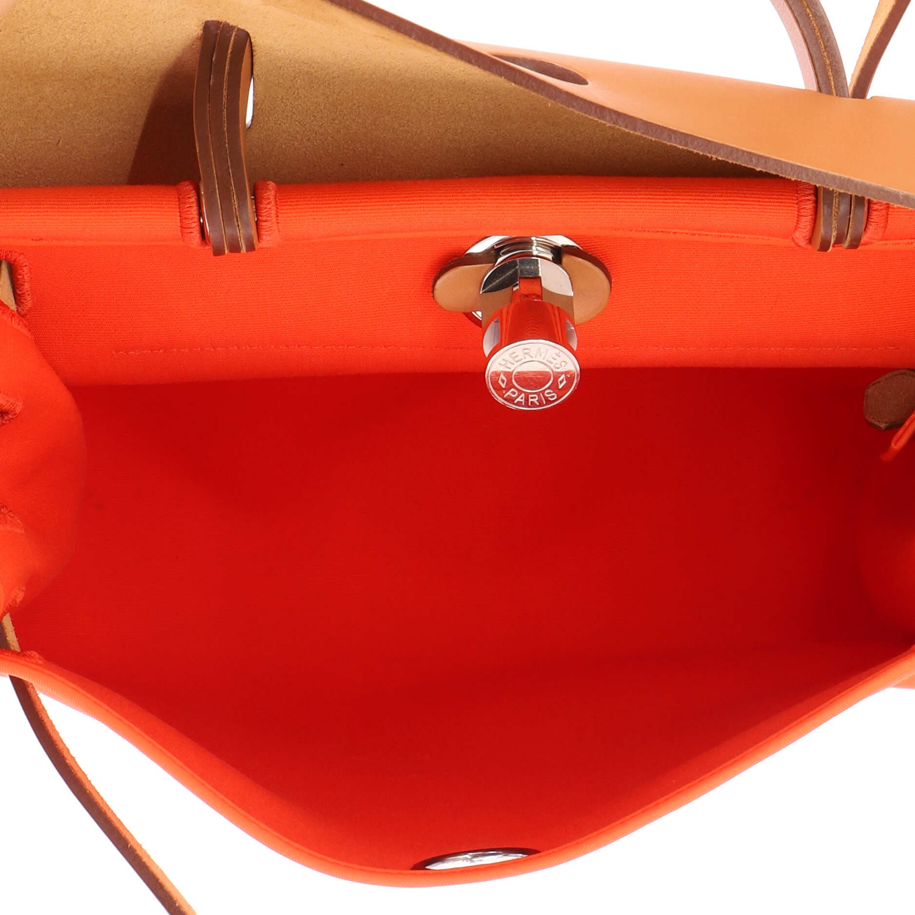 Herbag Zip Leather and Toile 31, Alternate, color, Orange