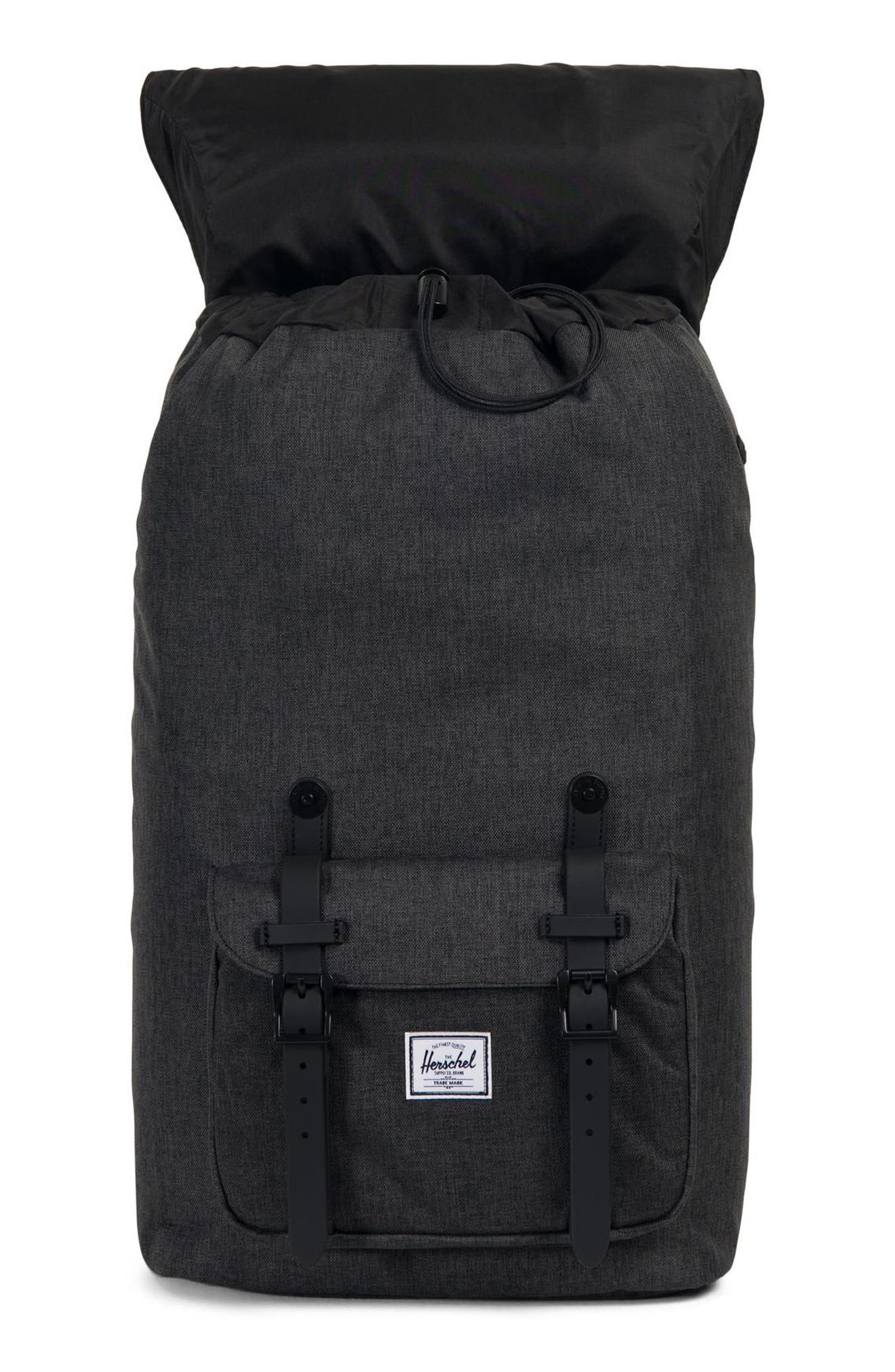 Herschel Supply Co. Little America Backpack, Alternate, color, Black Crosshatch/ Black Rubber