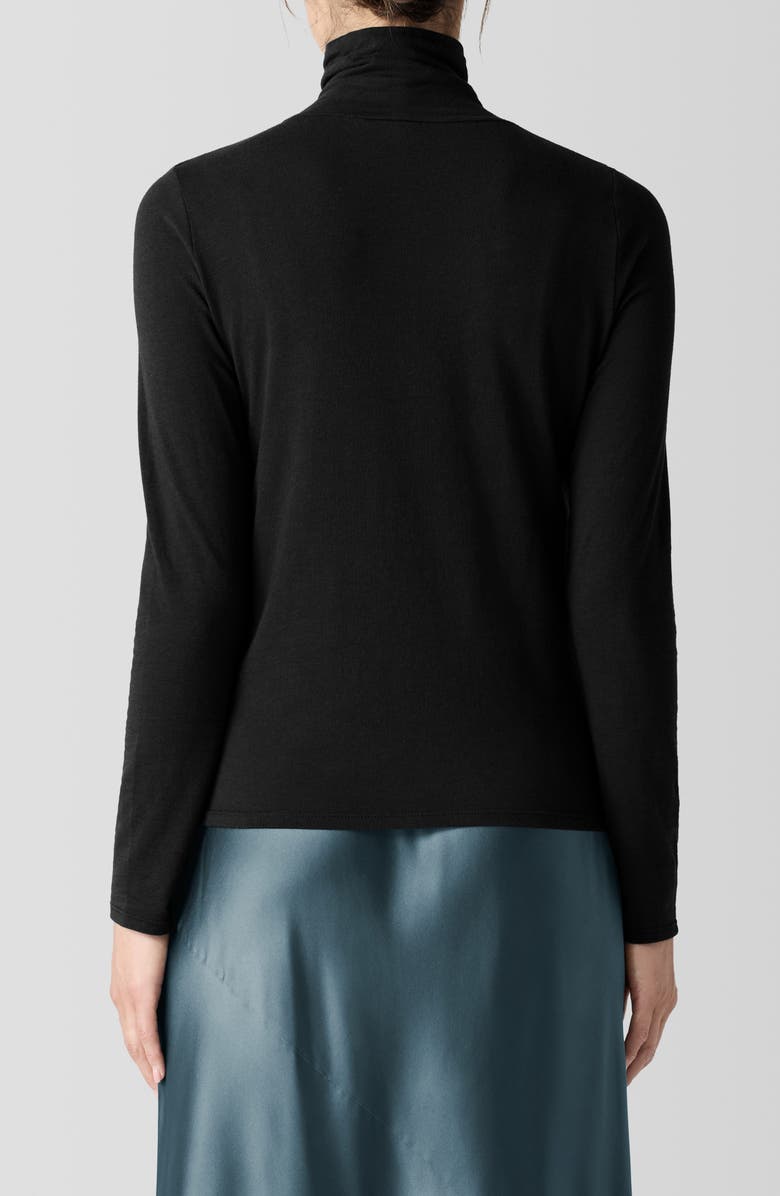 Eileen Fisher Turtleneck Top, Alternate, color, Black