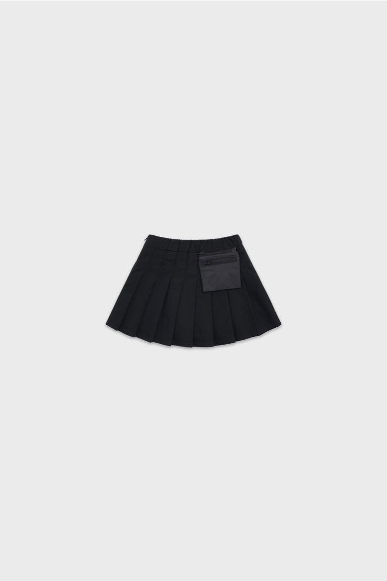 Organic Cotton Pleated Skirt, Alternate, color, Black