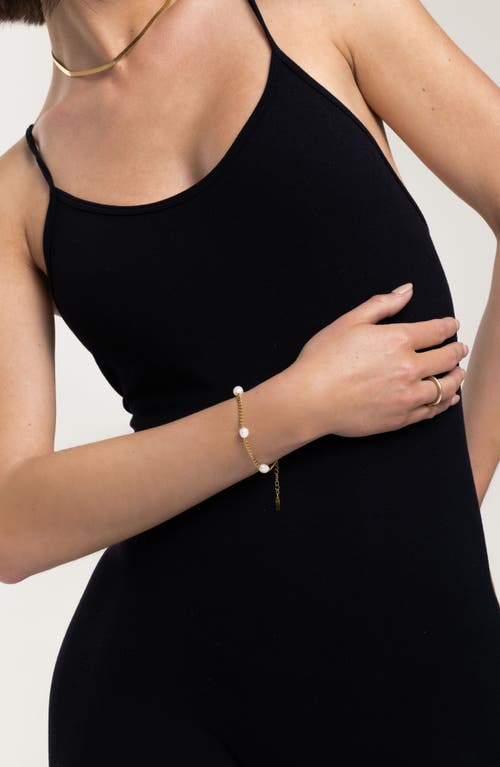 St. Moran Freshwater Pearl Station Bracelet In Gold