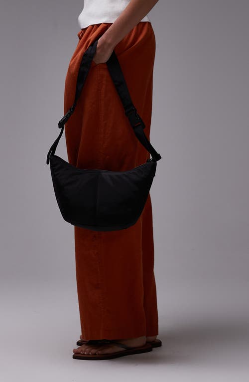 Topshop Nylon Crossbody Bag In Black