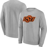 FANATICS Men's Fanatics Heather Gray Oklahoma State Cowboys Applique Fleece Pullover Sweatshirt