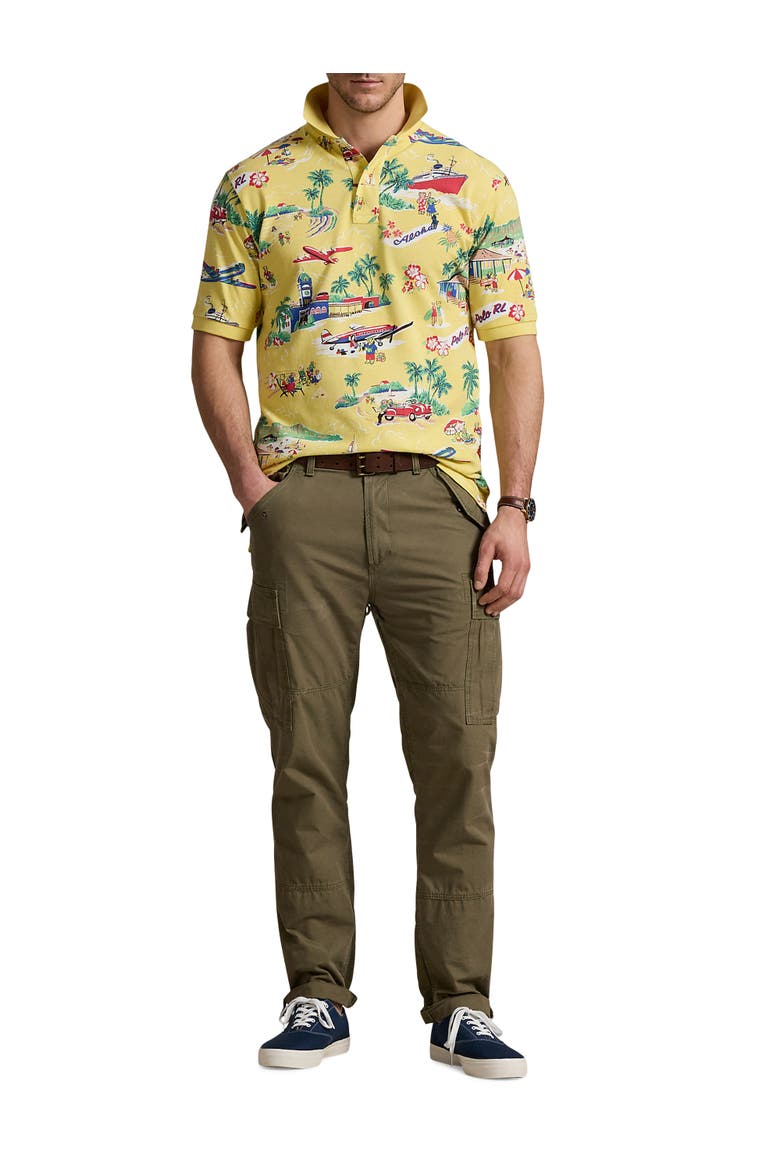 Big & Tall Polo Bear Mesh Polo Shirt, Alternate, color, ON VACA BEAR YELLOW