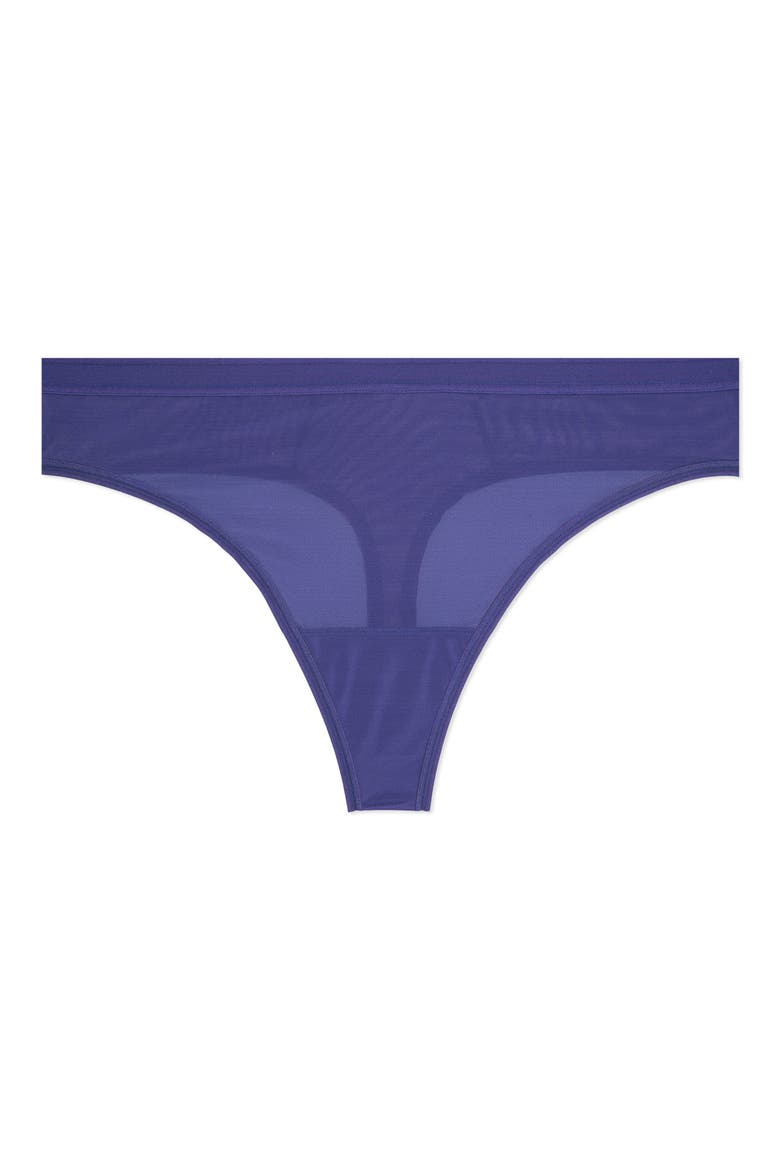 Sheer Mesh High Cut Thong Panty, Alternate, color, VINTAGE BLUE