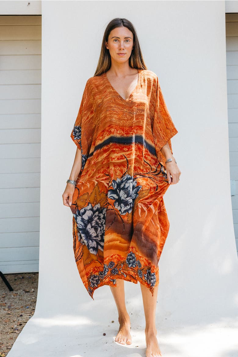 Long Caftan Rex, Alternate, color, Orange