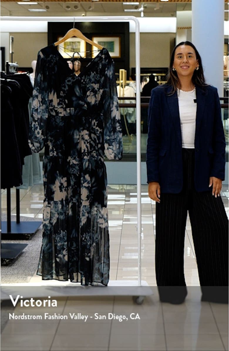 Tiered Long Sleeve Chiffon Dress, sales video thumbnail