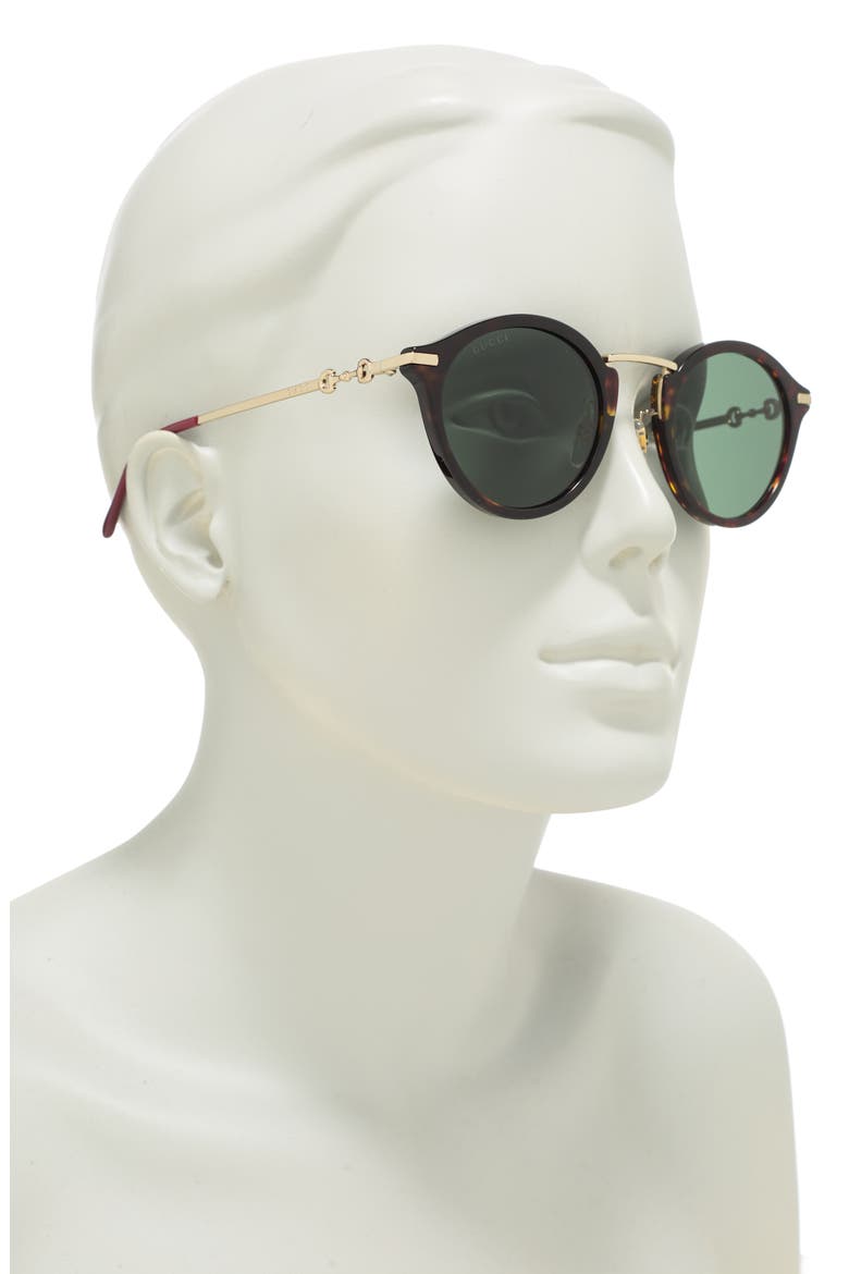 50mm Round Sunglasses, Alternate, color, HAVANA