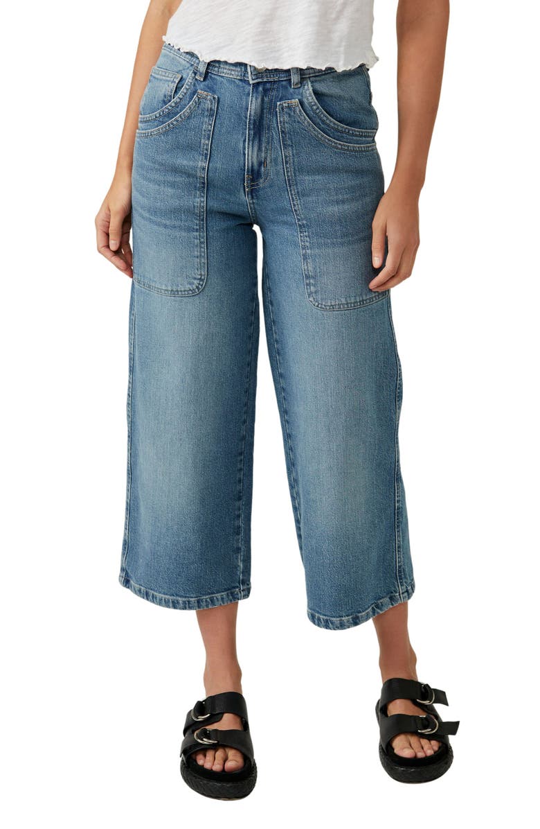 Free People Piper Mid Rise Crop Wide Leg Jeans, Main, color,