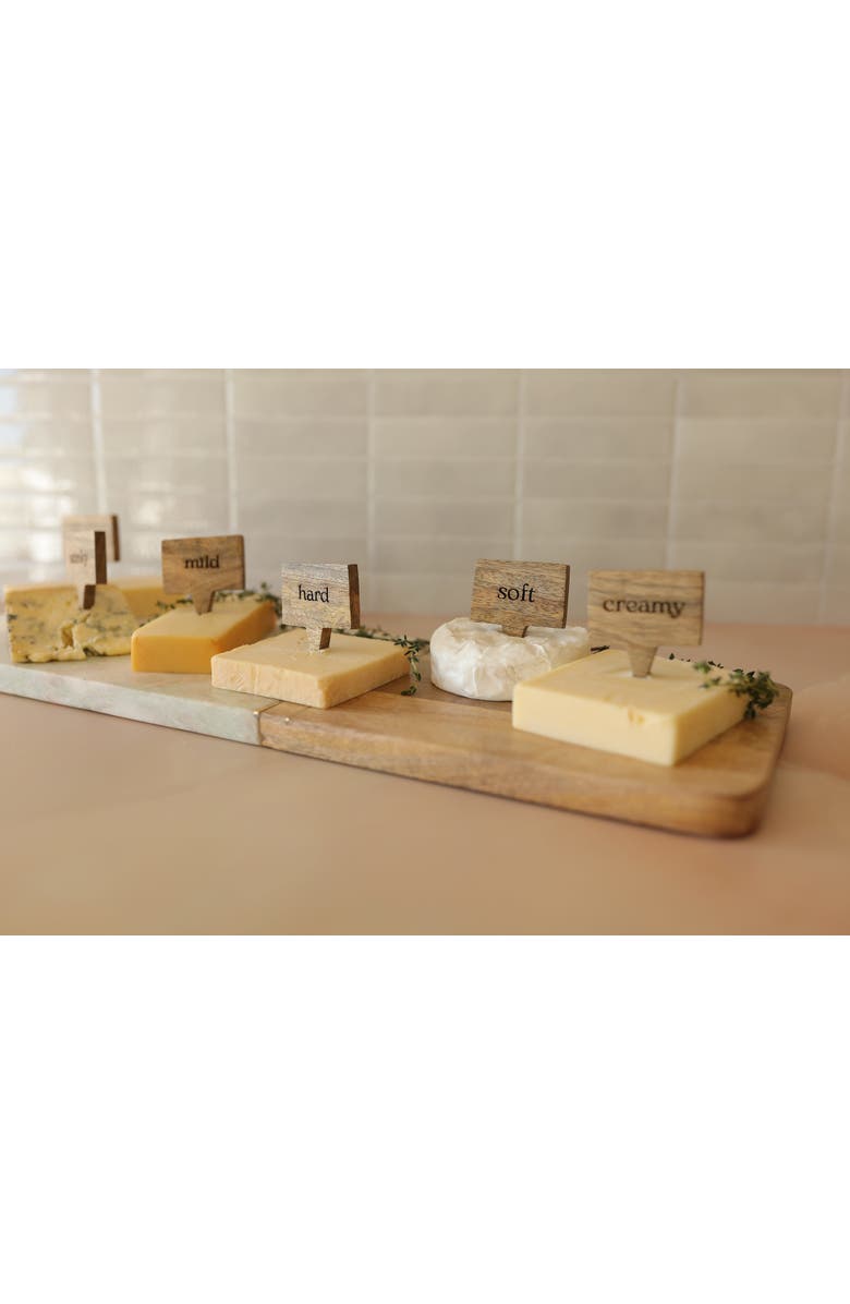 Foreside Home and Garden Elise Light Green Onyx Long Marble Serving Board, Alternate, color, White