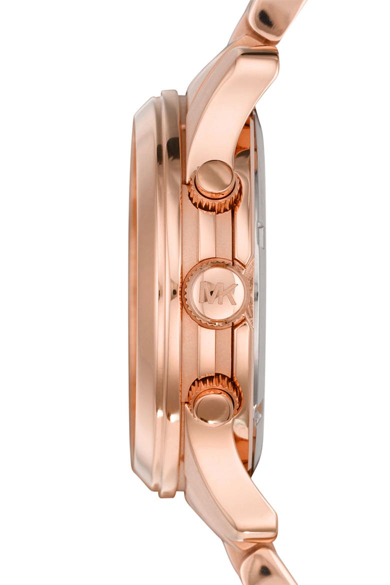 Michael Kors 'Runway' Rose Gold Plated Watch, 37mm, Alternate, color, ROSE GOLD
