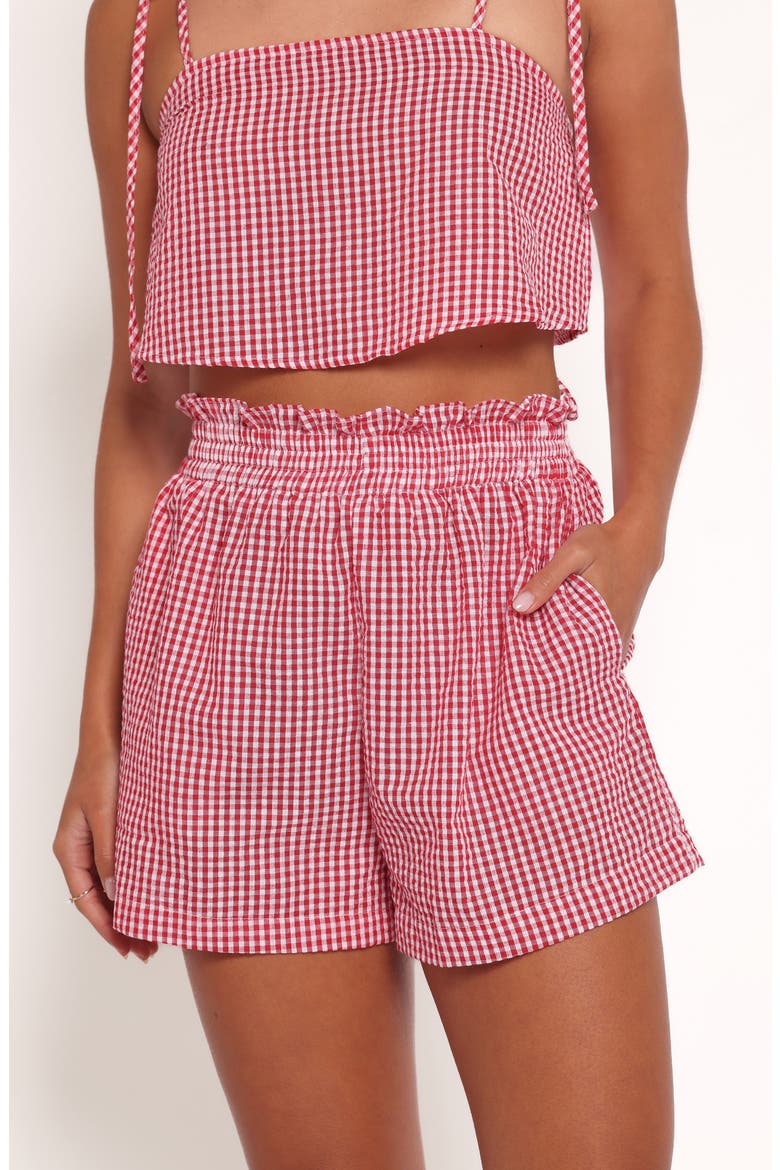 Callum Gingham Crop Camisole & Shorts Set, Alternate, color, RED GINGHAM
