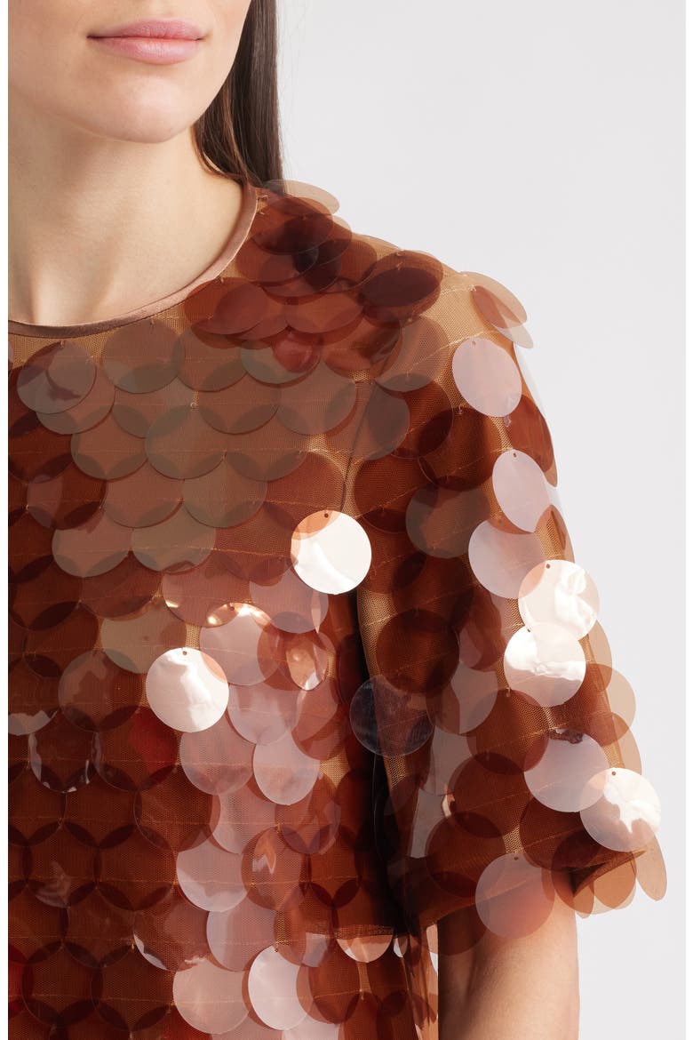 Stara Paillette Minidress, Alternate, color, CHOCOLATE