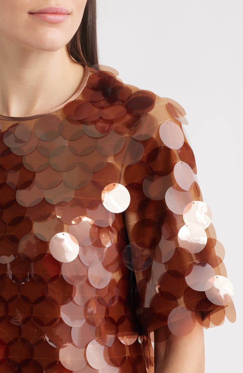 Saylor Stara Paillette Minidress, Alternate, color, Chocolate