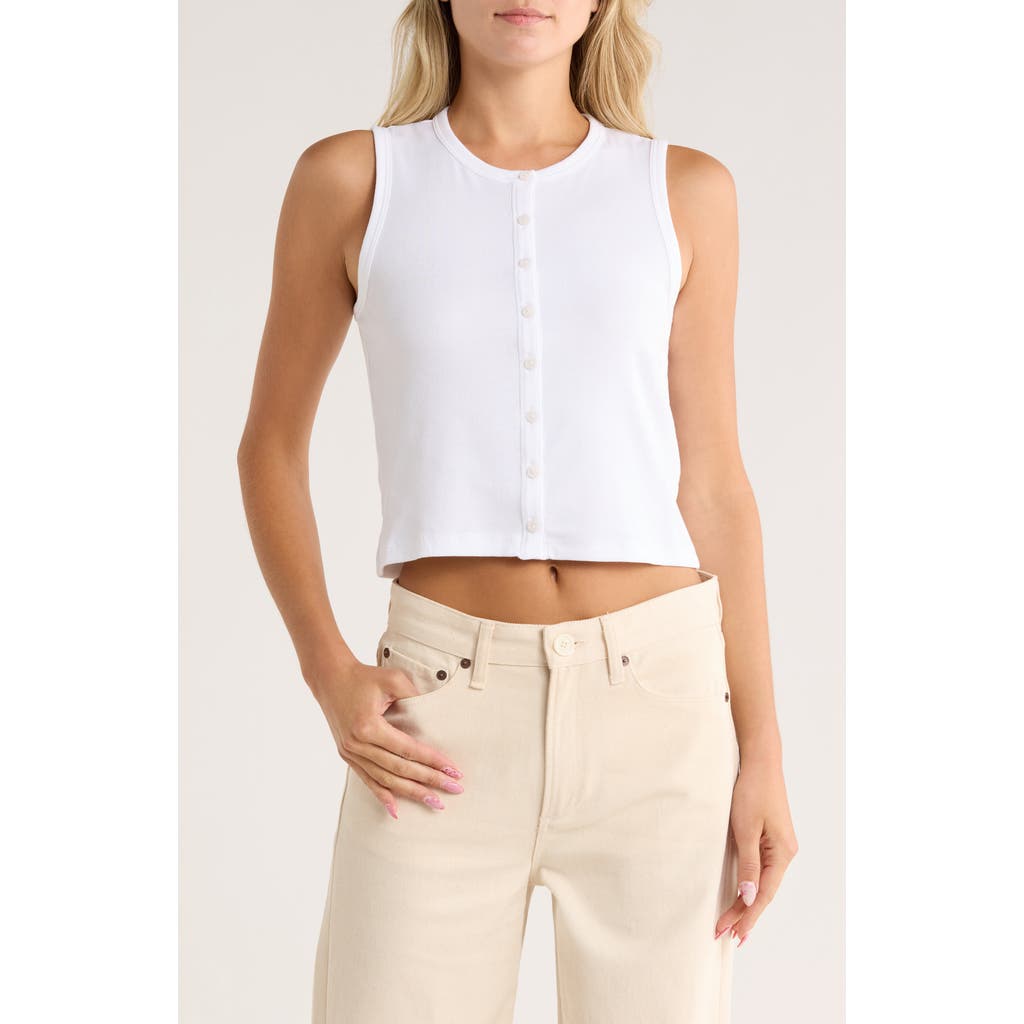 Rag & Bone Essie Rib Crop Tank In White