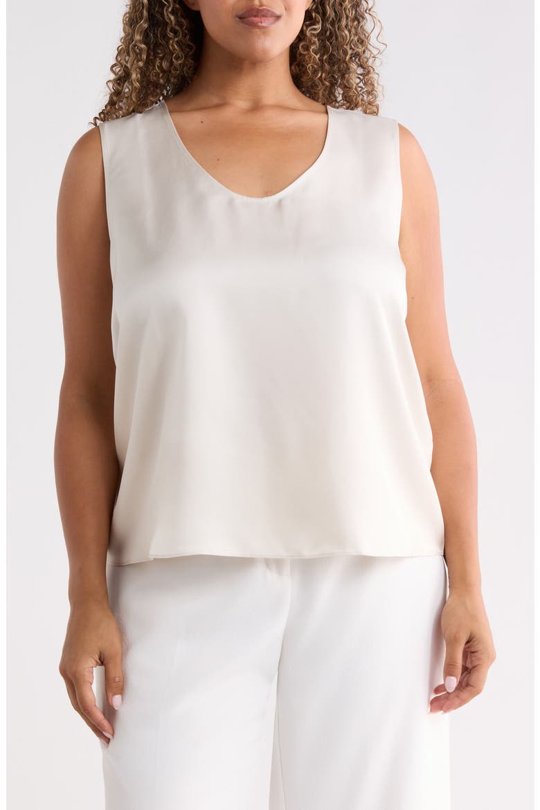 Scoop Neck Silk Tank, Main, color, PLSTR