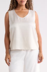 Eileen Fisher Scoop Neck Silk Tank