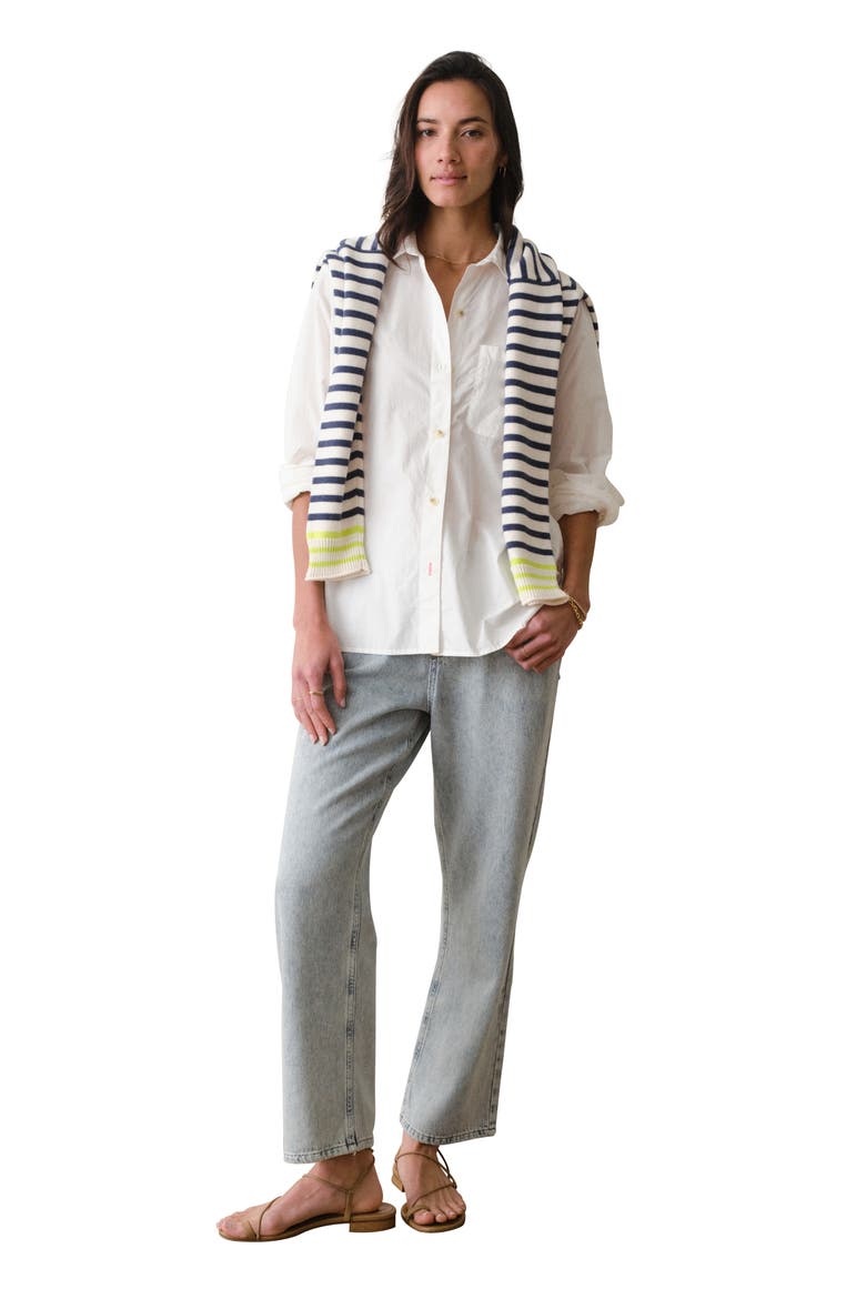 Jane California Relaxed Pima Cotton Poplin Button-Up Shirt, Alternate, color, WHITE