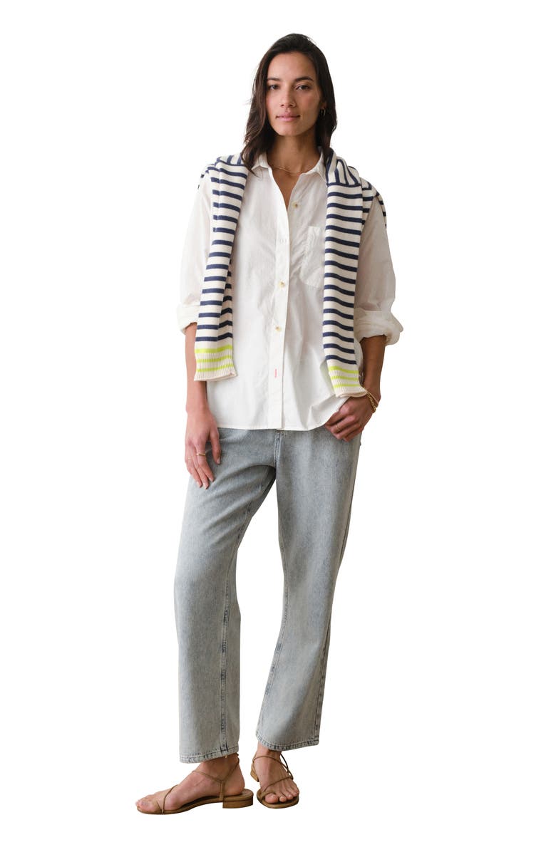 Marine Layer Jane California Relaxed Pima Cotton Poplin Button-Up Shirt, Alternate, color, White