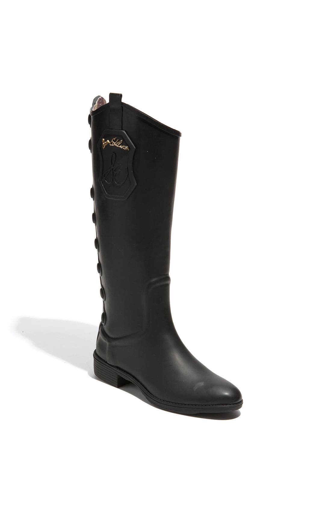'Ximon' Rain Boot, Main, color, BLACK RUBBER