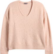 Vince Camuto Sequin Detail V-Neck Sweater