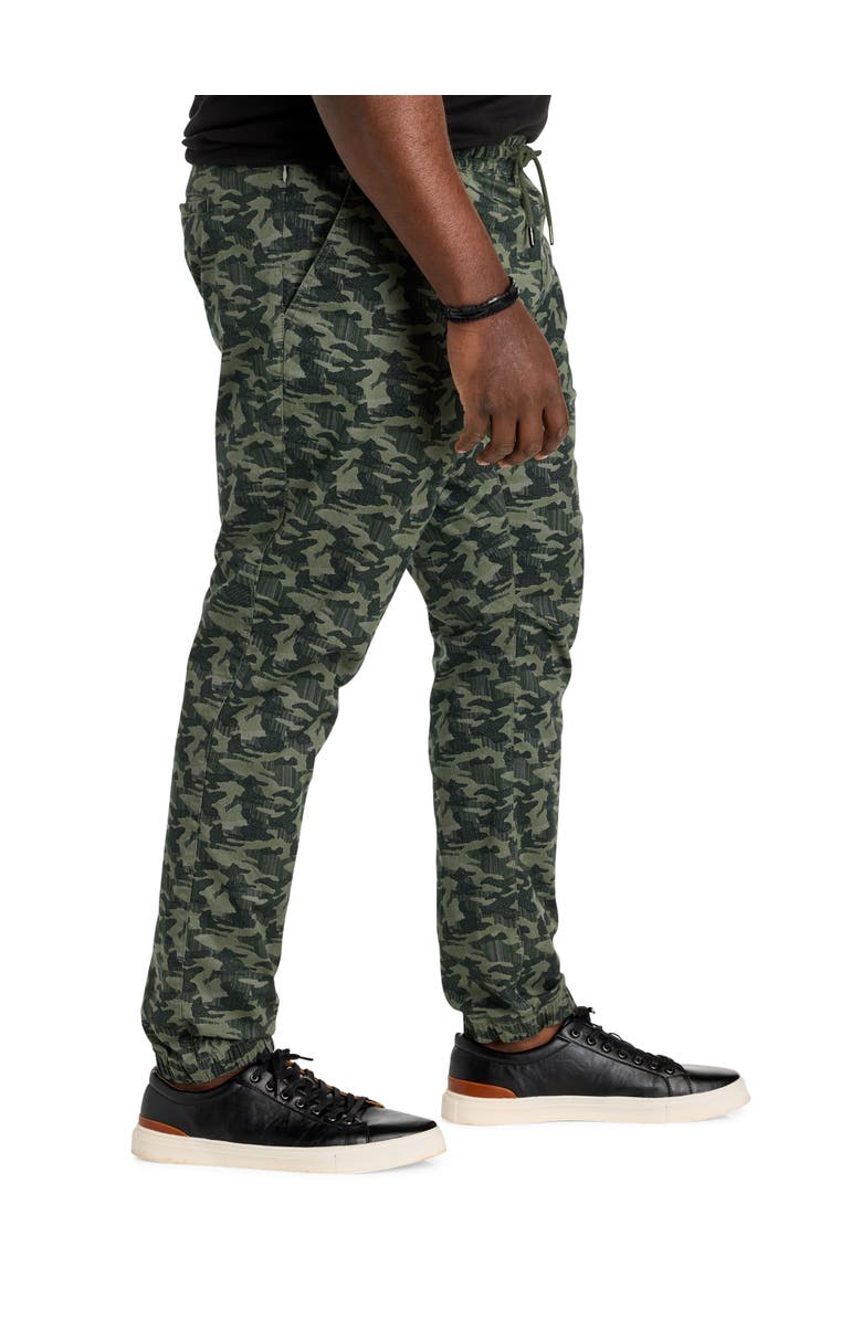 True Nation by DXL Big & Tall Slim-Fit Camo Joggers, Alternate, color, Olive And Black Camo