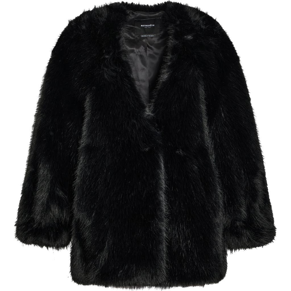 Retroféte Heiress Faux Fur Jacket In Black