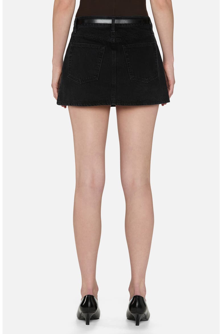 The Pleated Denim Miniskirt, Alternate, color, AXIOM