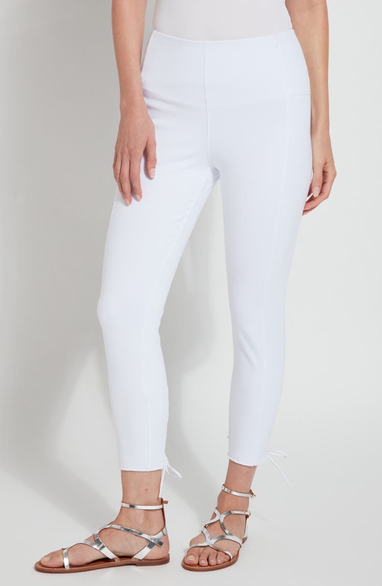 Lysse Morgan Lace-Up Back Crop Skinny Jeans, Main, color, White