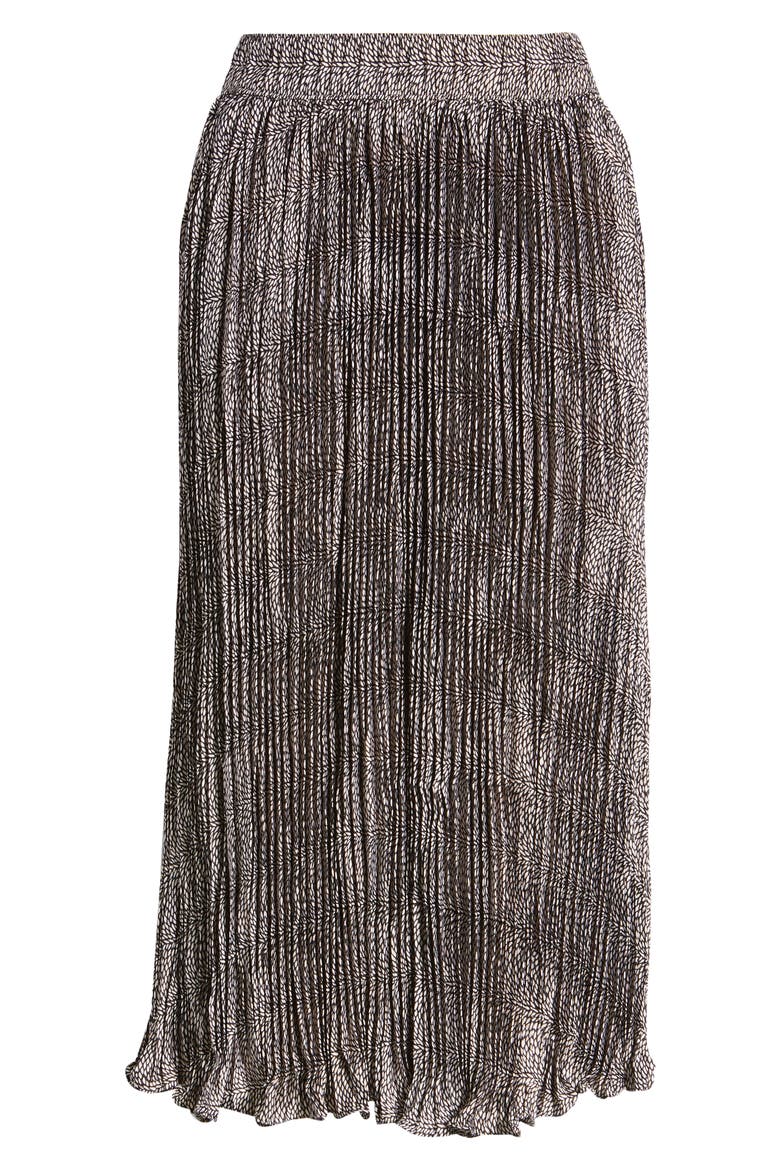 Crinkle Texture Midi Skirt, Alternate, color, BLACK LANGSTON GEO