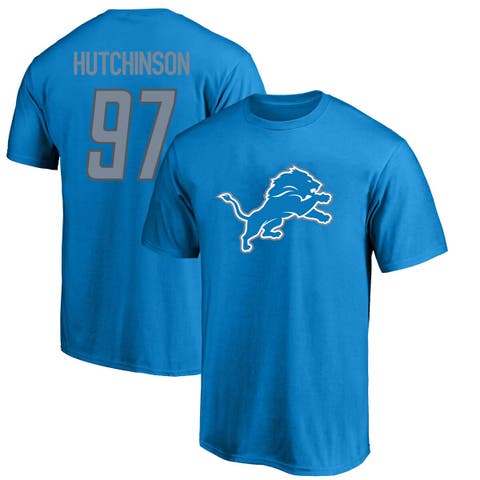 Men's Fanatics Branded Aidan Hutchinson Blue Detroit Lions Big & Tall Player Name & Number T-Shirt