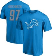 FANATICS Men's Fanatics Branded Aidan Hutchinson Blue Detroit Lions Big & Tall Player Name & Number T-Shirt