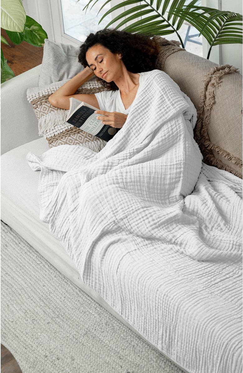 Comfy Cubs Adult Muslin Blanket, Alternate, color, White